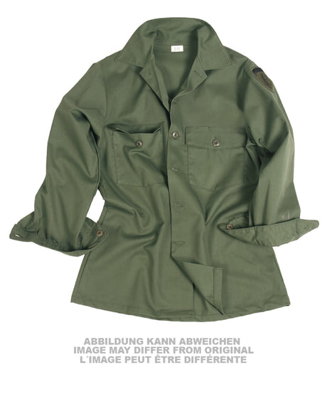 Chemise de campagne type US en coton-polyester, cols assortis, stock ancien