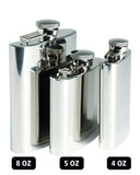 Flasque de poche Mil-Tec en acier inoxydable poli 140 ml 9,7 x 2,3 x 9,5 cm