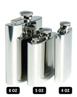 Flasque de poche Mil-Tec en acier inoxydable poli 8 oz 220 ml 9,7 × 2,3 × 13 cm