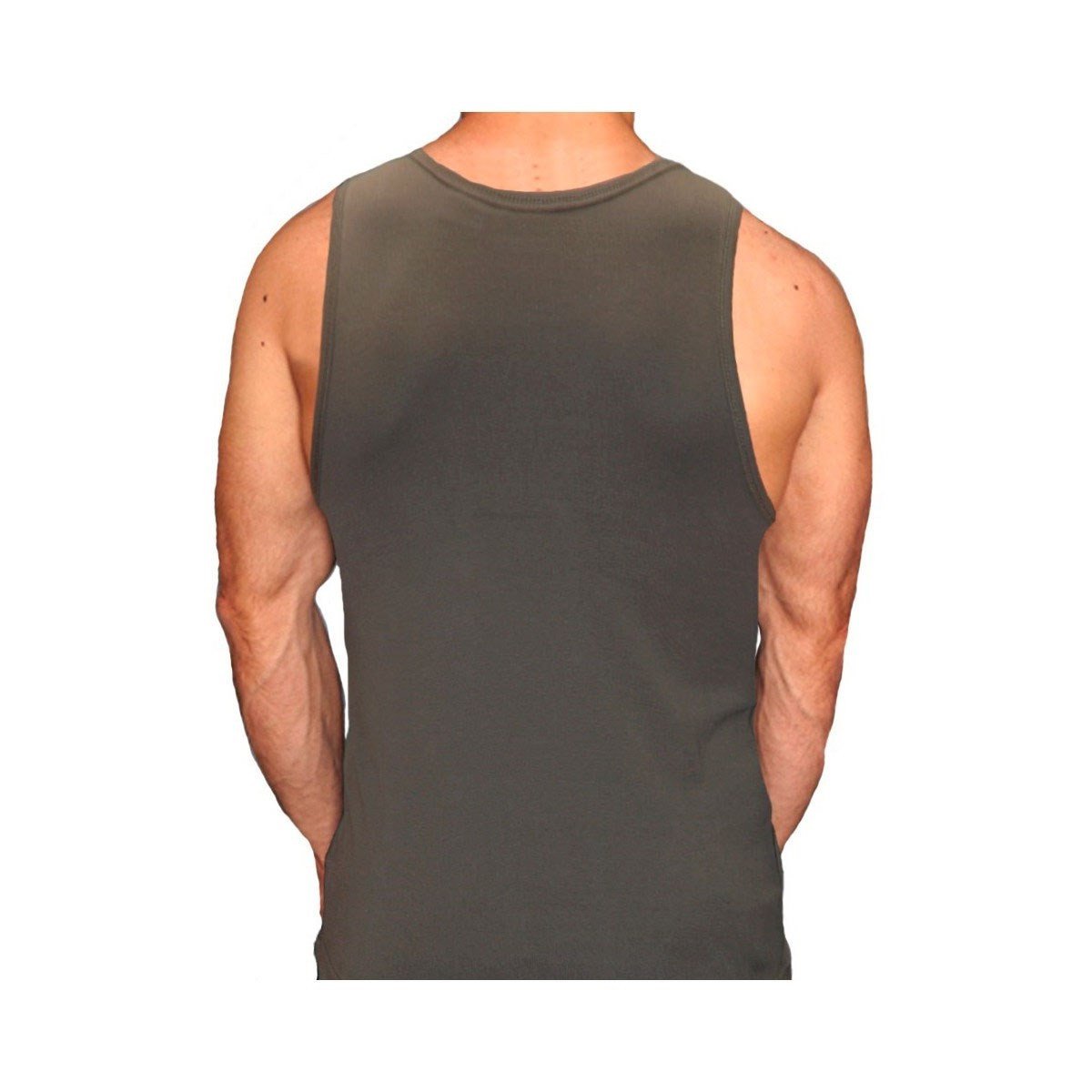 Débardeur militaire OPEX côte 1x1 coton 220 g/m2 encolure ronde coupe étroite