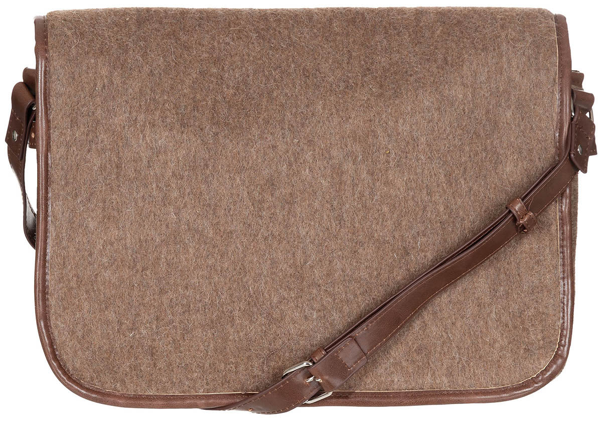 Sacoche bandoulière suisse PureTrash laine 600 g/m² 40 x 30 cm sangle simili cuir