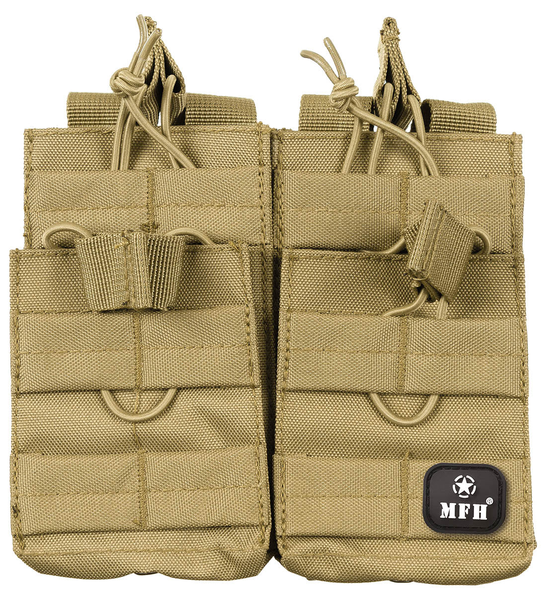 Pochette modulaire MOLLE MFH à quatre compartiments à cordon, 16 x 15 cm