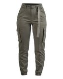 Pantalon cargo femme Mil-Tec en polyester-coton à taille haute et ceinture amovible