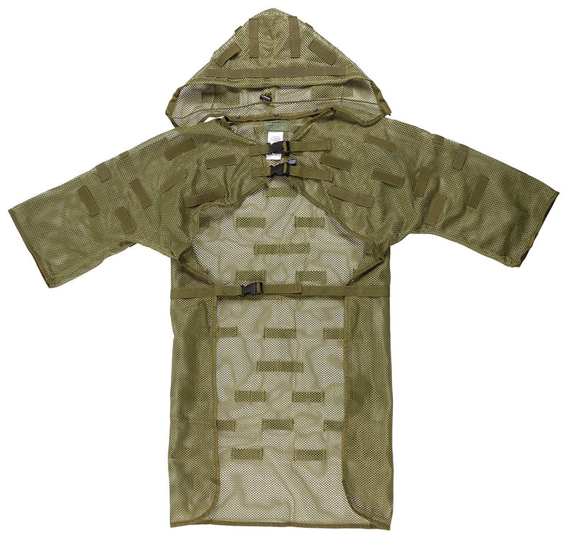 Manteau filet MFH à passants en nylon avec capuchon amovible et sac