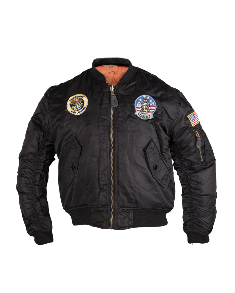 Blouson aviateur type MA1 Mil-Tec pour enfant garnissage polyester 160 g/m² avec écussons