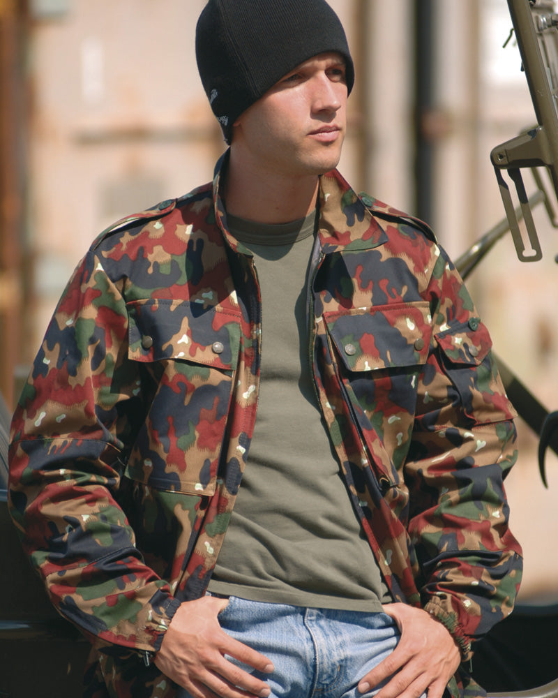 Veste de combat suisse M83 en coton-polyester, surplus militaire d'occasion