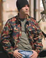 Veste de combat suisse M83 en coton-polyester, surplus militaire d'occasion