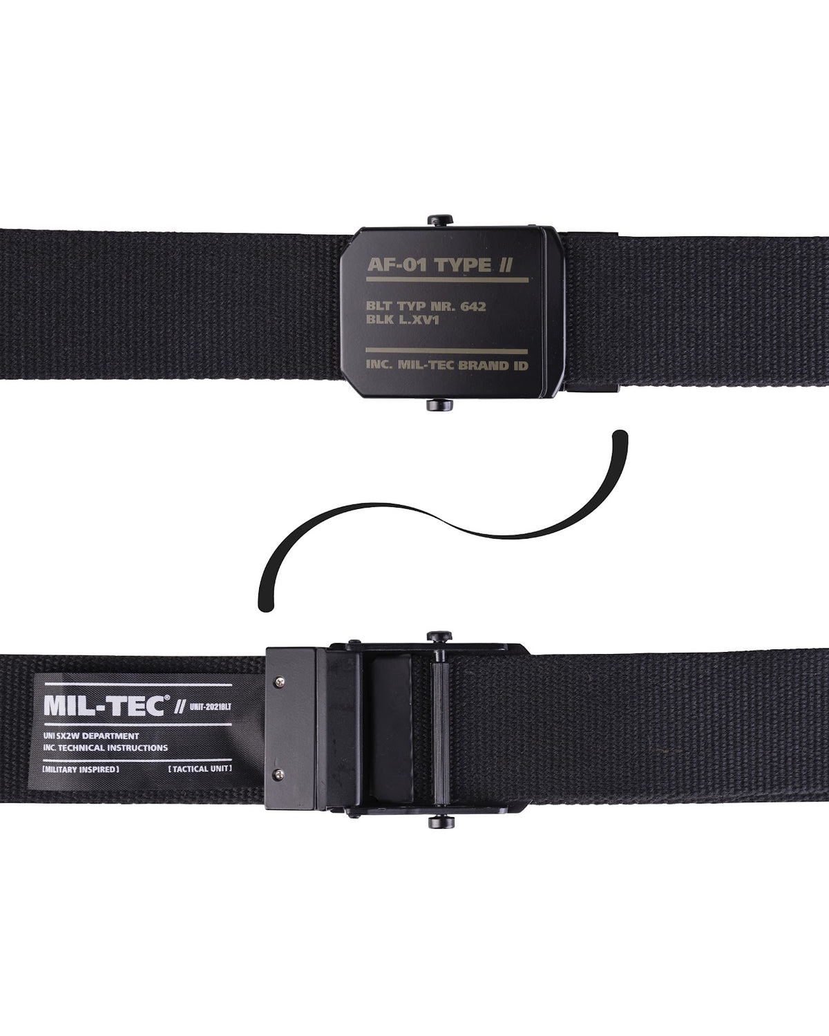 Ceinture Mil-Tec AF-01 en polyester largeur 4 cm boucle métallique mate 130 cm réglable