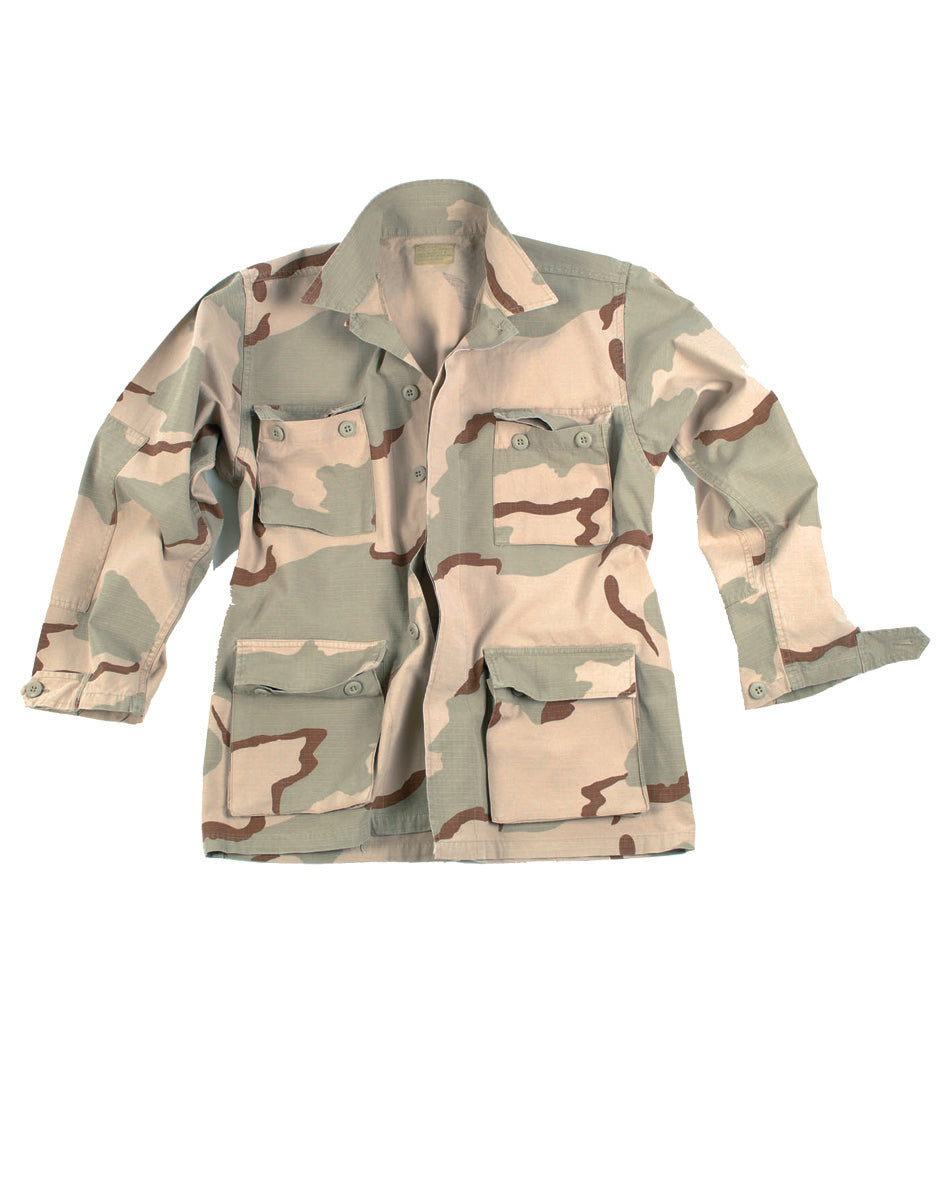 Veste de combat Mil-Tec type US BDU en coton ripstop prélavé avec renforts aux coudes