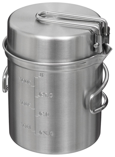 Popote Fox Outdoor Travel en acier inoxydable 1,125 L avec réchaud et filet