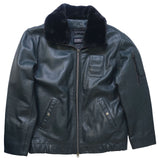 Blouson pilote cuir de vachette pleine fleur doublure et col amovibles