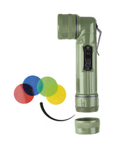 Lampe torche coudée type US Mil-Tec 22 cm ampoule krypton 2 piles D portée 60 m