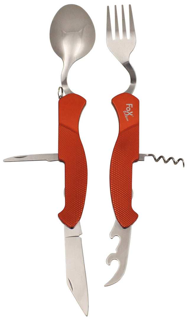 Couvert pliant Fox Outdoor 6 en 1 séparable avec tire-bouchon et décapsuleur