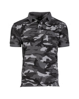 Polo tactique Mil-Tec en coton piqué prélavé à col boutonné et fentes latérales