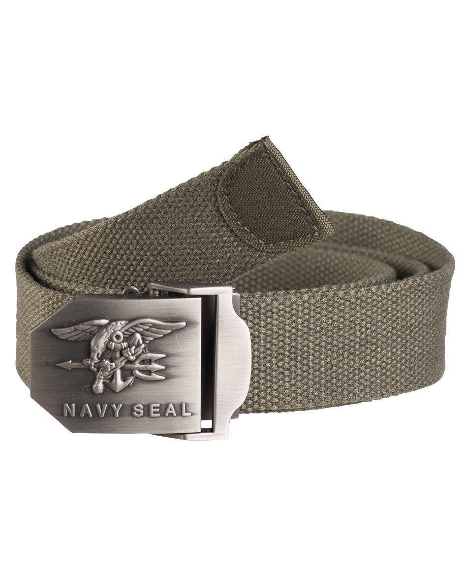 Ceinture Mil-Tec US Navy Seal en polyester 3,8 cm avec boucle métallique à emblème
