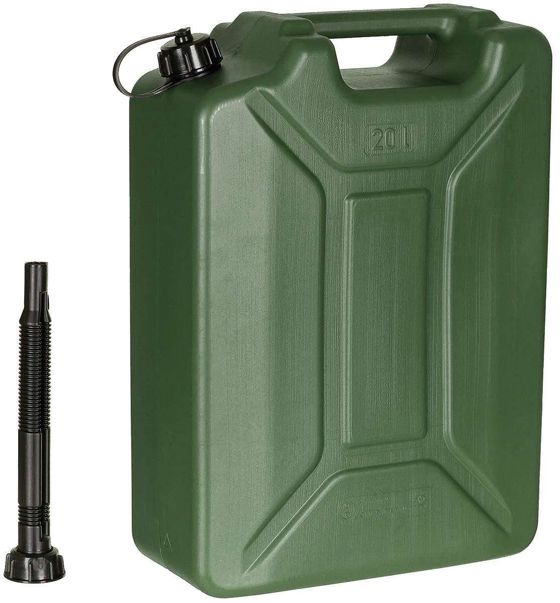 Jerrycan à carburant MFH 20 l en polyéthylène homologué UN avec bec verseur