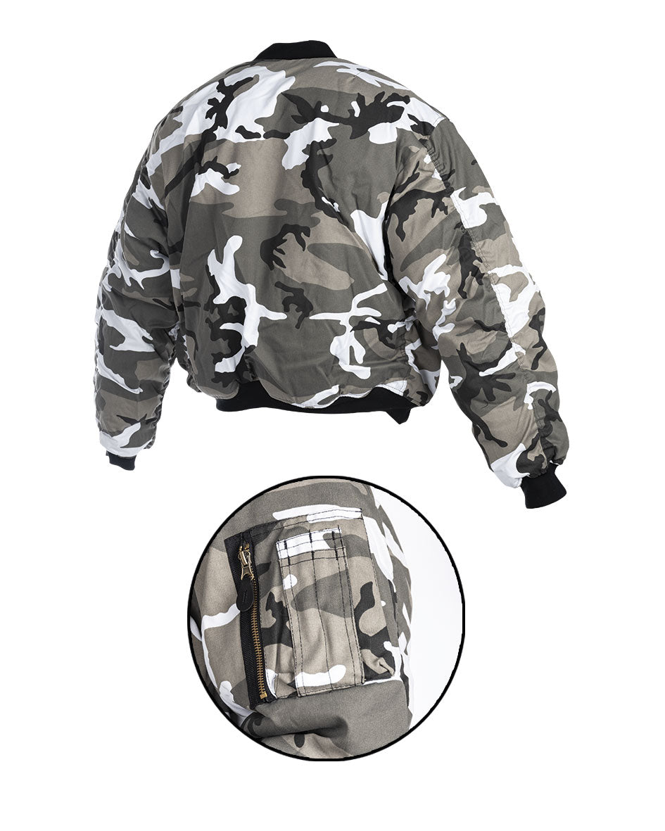 Blouson aviateur type MA1 Mil-Tec matelasse 200 g/m2 avec poche de bras a glissiere