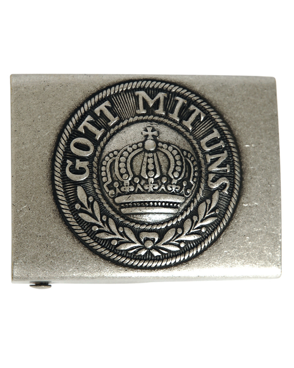 Boucle de ceinturon type prussien Mil-Tec en laiton 45 mm à inscription historique