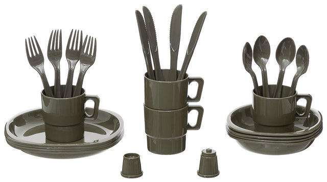 Gamelle de camping MFH 26 pièces en polypropylène pour 4 personnes avec mallette