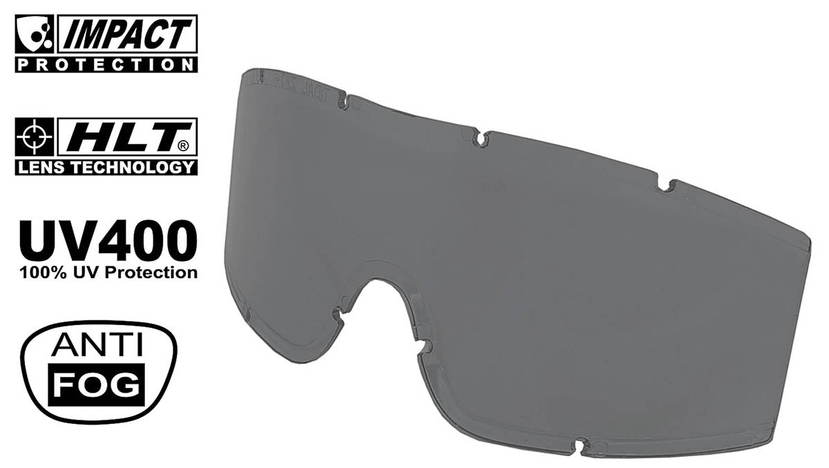 Verres de rechange KHS HLT antibuée pour lunettes-masque Tactical réf. 25902