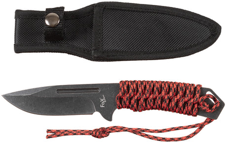 Couteau à lame fixe Redrope Fox Outdoor lame 10,5 cm à gorge et fourreau polyester