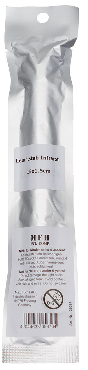 Bâton lumineux chimique infrarouge MFH 15 x 1,5 cm 700-950 nm vision nocturne
