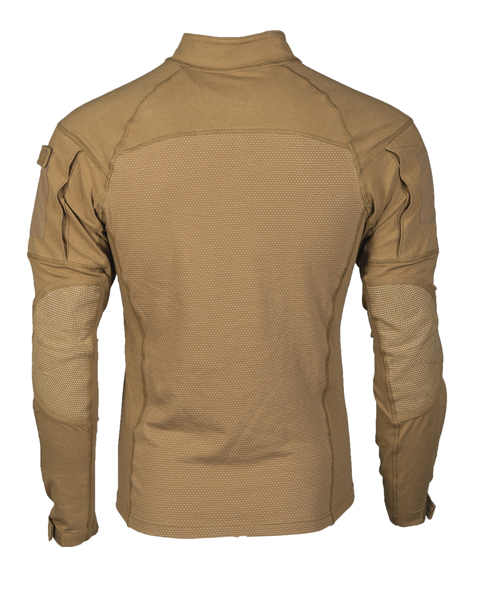 Chemise de combat Mil-Tec Assault en coton elasthanne col montant protege-menton