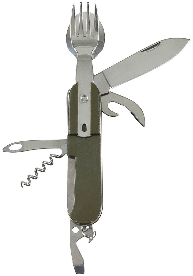 Couteau multifonctions MFH lame 7,7 cm avec tire-bouchon et étui ceinture