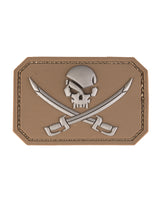 Morale patch tête de mort et épées Mil-Tec 3D en PVC 5,5 x 7,5 cm 12 g dos auto-agrippant