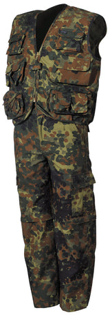Ensemble enfant MFH gilet multipoche et pantalon à jambes amovibles, coupe d'été