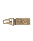 Porte-clés tactiques groupe sanguin A positif Mil-Tec lot de 5 brodé 11 x 3,7 cm