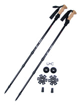 Bâtons de trekking Fox Outdoor en aluminium poignée liège réglables 68 à 135 cm