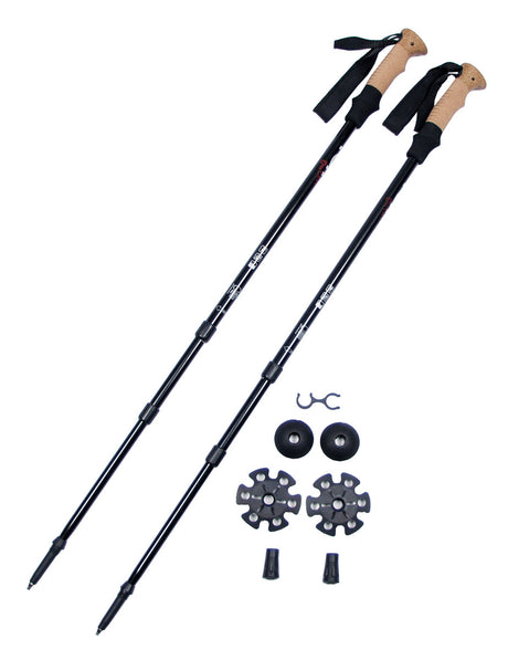 Bâtons de trekking Fox Outdoor en aluminium poignée liège réglables 68 à 135 cm