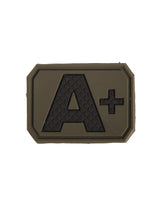 Patch groupe sanguin A positif Mil-Tec en PVC 3,8 x 2,8 cm à dos auto-agrippant
