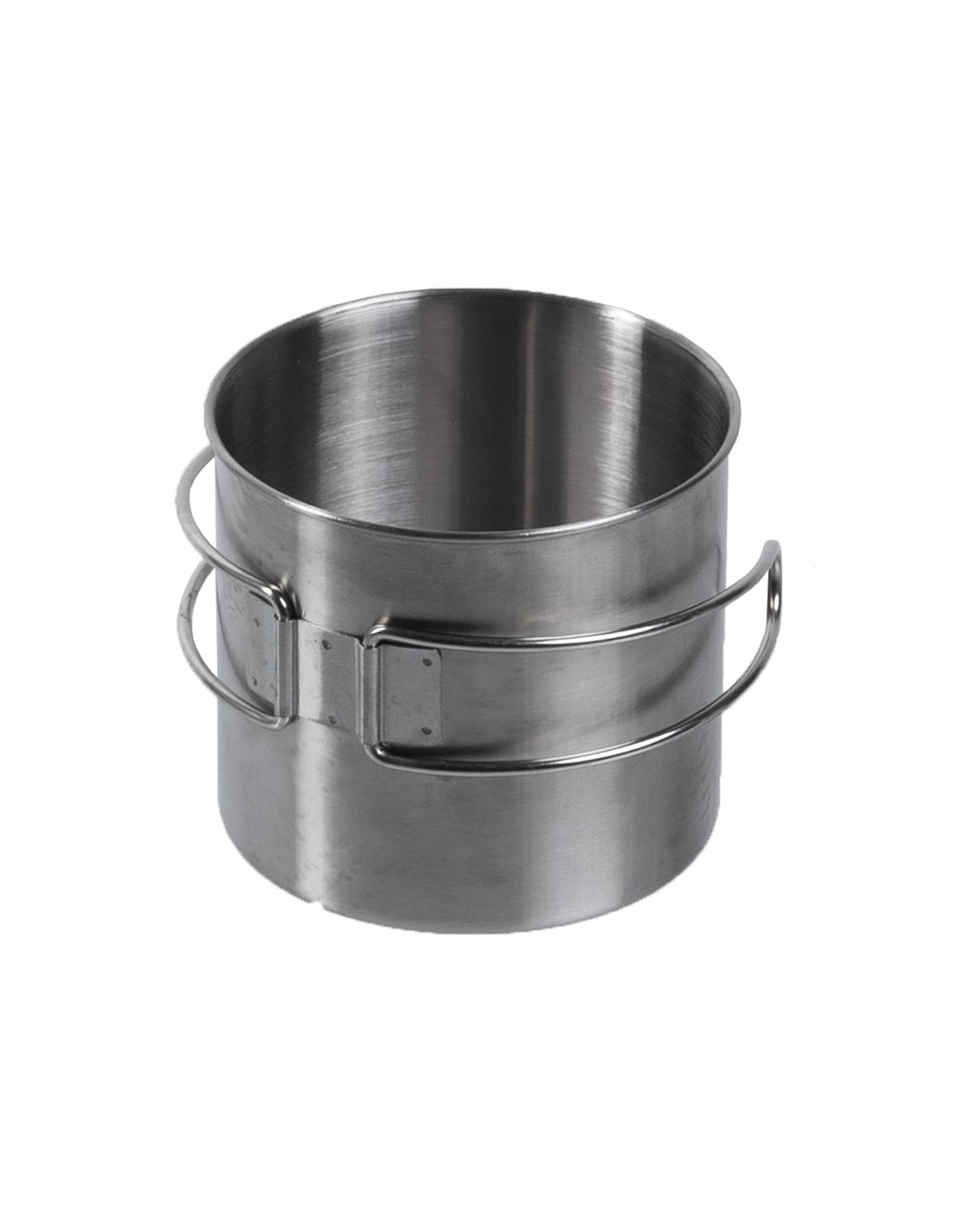 Quart Mil-Tec en acier inoxydable 600 ml avec anses en fil rabattables pour 145 grammes