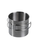 Quart Mil-Tec en acier inoxydable 600 ml avec anses en fil rabattables pour 145 grammes