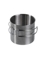 Quart Mil-Tec en acier inoxydable 600 ml avec anses en fil rabattables pour 145 grammes