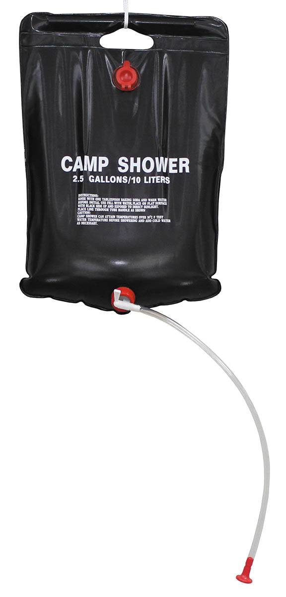 Douche solaire MFH 10 litres en PVC 50 x 35 cm avec tuyau et pommeau à valve