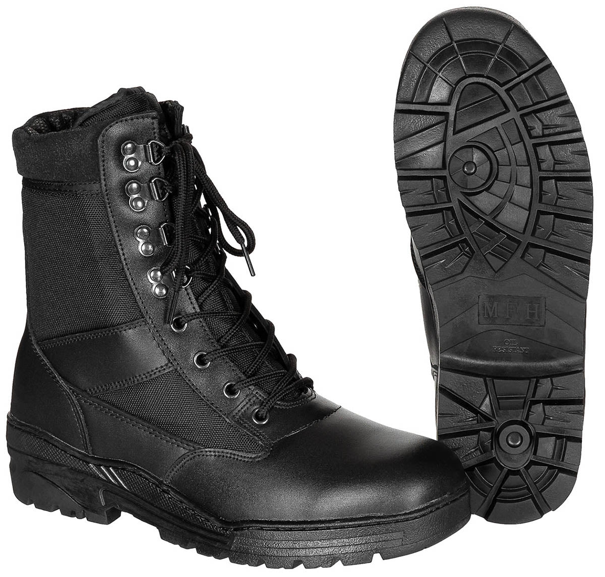 Chaussures d'intervention MFH Security à huit œillets en cuir Action et polyester 900D