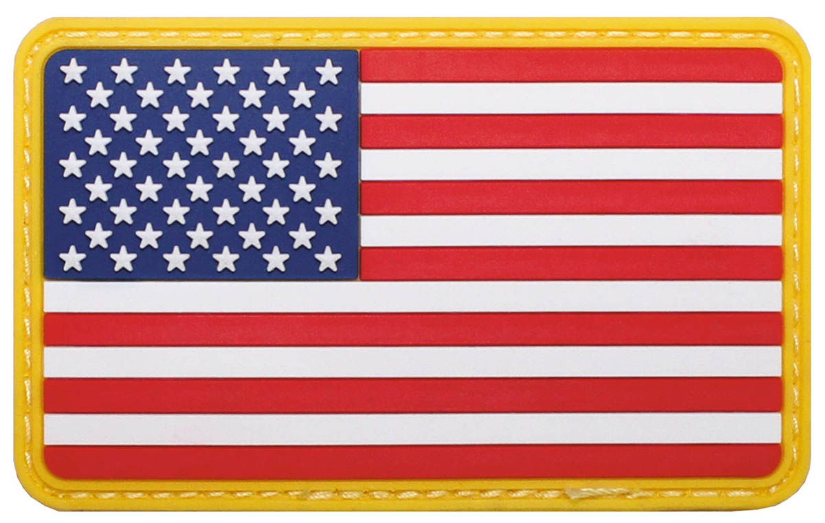 Écusson drapeau national MFH 3D en caoutchouc 8 x 5 cm à dos auto-agrippant