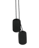Jeu de deux plaques d'identification type US Mil-Tec en acier inoxydable avec bagues caoutchouc
