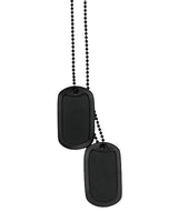 Jeu de deux plaques d'identification type US Mil-Tec en acier inoxydable avec bagues caoutchouc