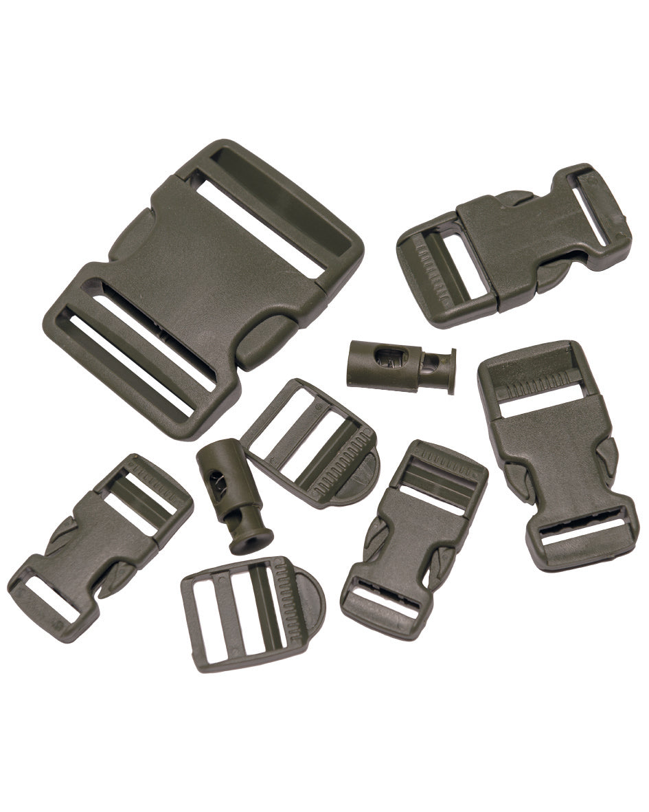 Jeu de boucles de rechange Mil-Tec en polyoxyméthylène 9 pièces de 20 à 50 mm