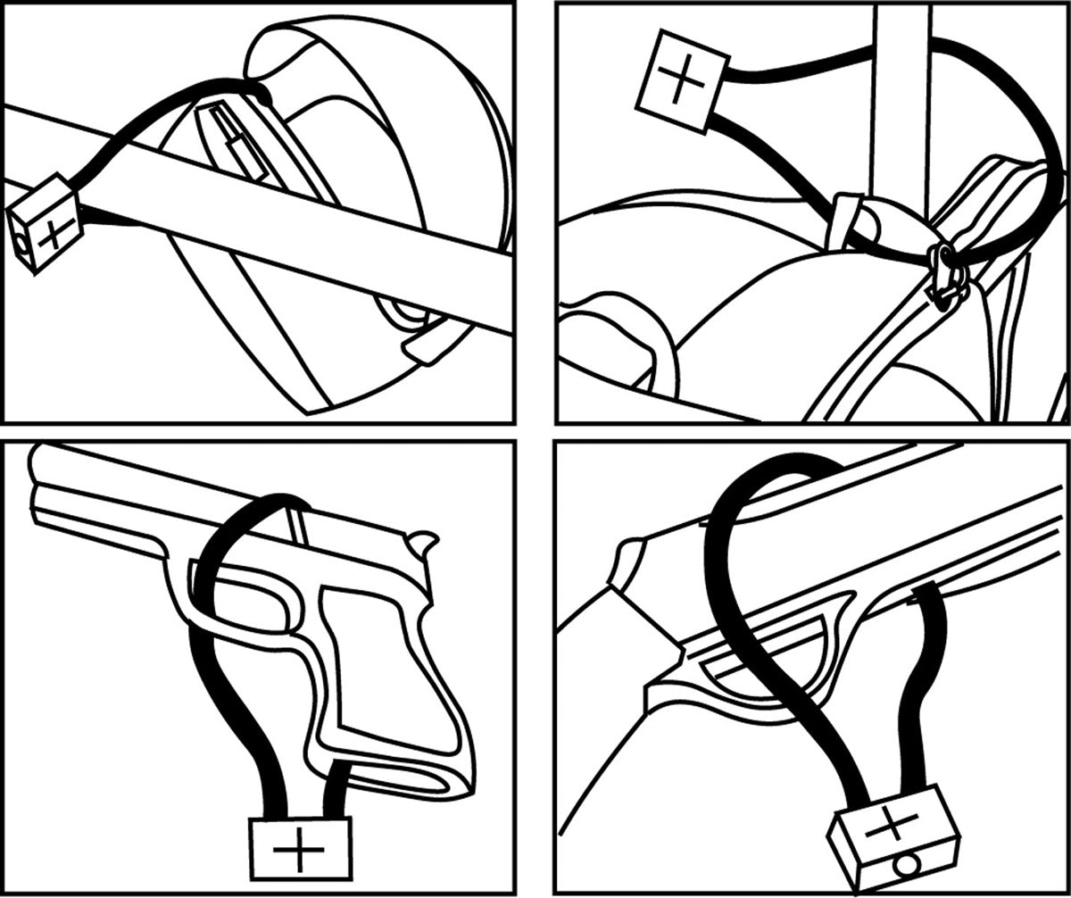 Sécurité d'arme MFH à câble acier 36 cm avec serrure à clé et deux clés fournies