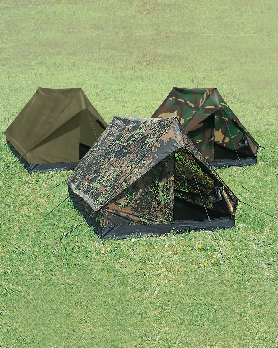 Tente 2 places Mil-Tec Mini Pack Super en polyester 205 x 145 cm colonne 1500 mm