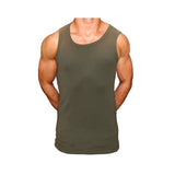 Débardeur militaire OPEX côte 1x1 coton 220 g/m2 encolure ronde coupe étroite