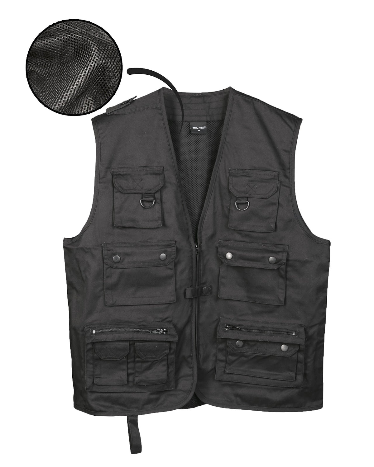 Gilet multipoches Mil-Tec en polyester-coton 14 poches avec dos en maille aeree