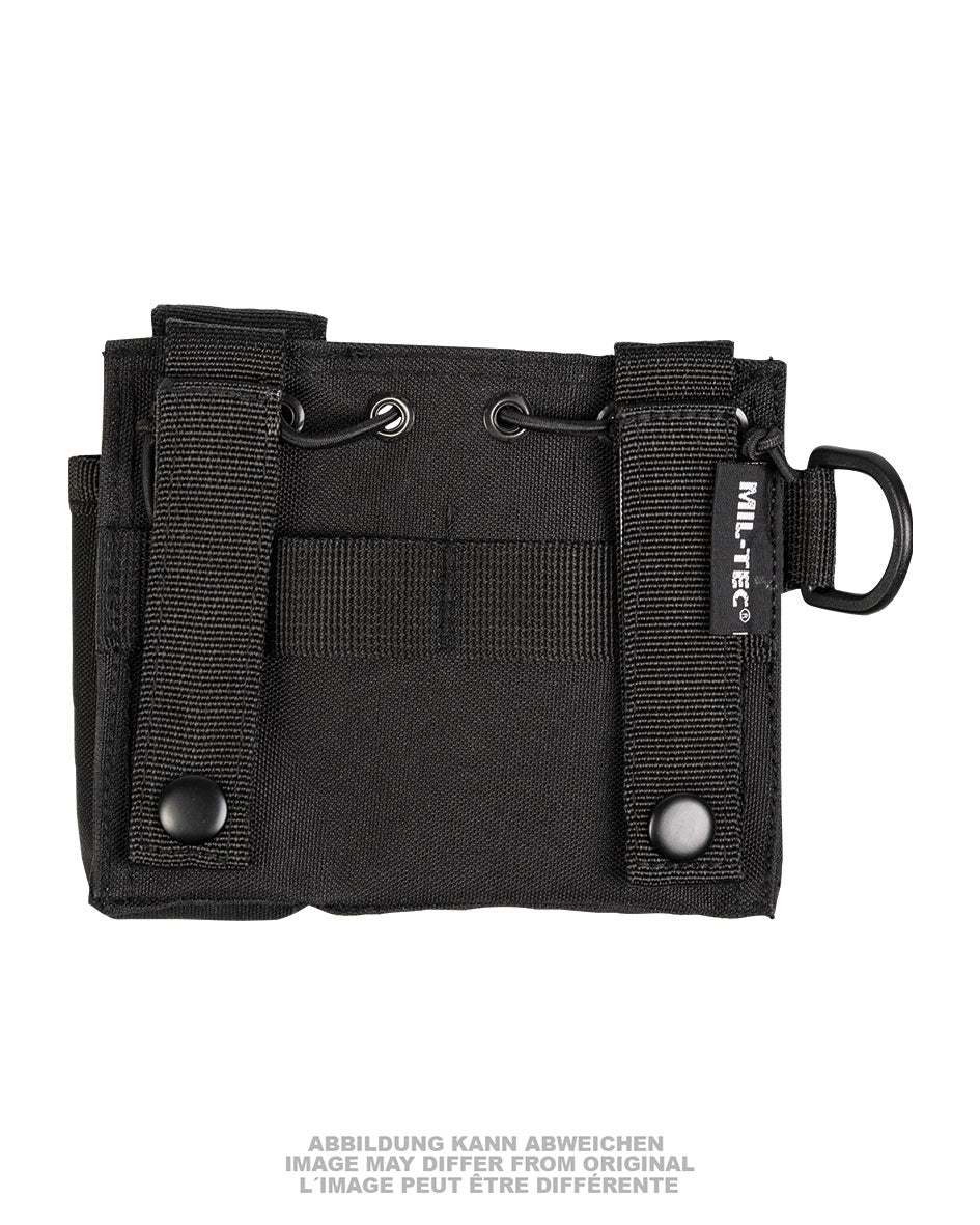 Pochette admin MOLLE Mil-Tec en polyester enduit 15 x 12 x 3 cm avec anneau D
