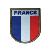 Écusson brodé France 75 x 65 mm à dos auto-agrippant et bordure surpiquée