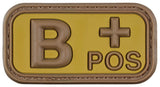 Patch groupe sanguin MFH 3D en caoutchouc 5 x 2,5 cm à dos auto-agrippant